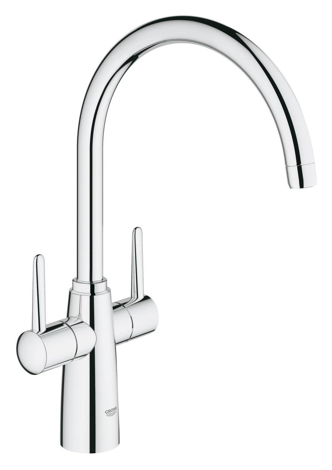 Смеситель для кухни GROHE Ambi с двумя рукоятками, высокий излив, хром (30189000)