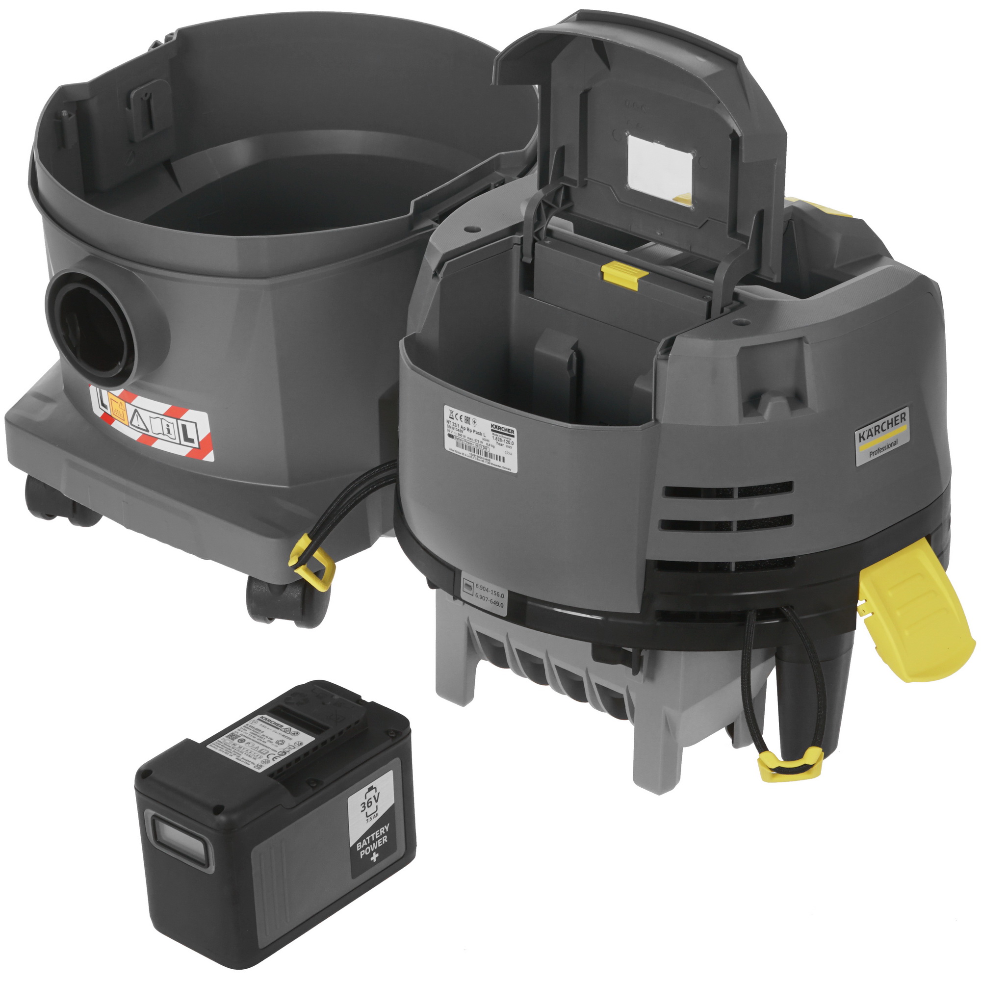 Строительный пылесос аккумуляторный Karcher NT 22/1 Ap Bp Pack Battery Power 36V 9970283 STDN-0020296 - Вид №7