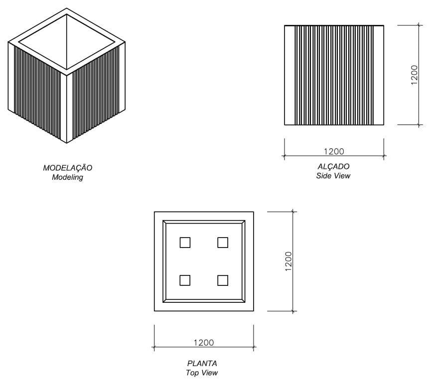 Высокая квадратная бетонная сеялка amop IK ARCH-00033259 - Вид №2