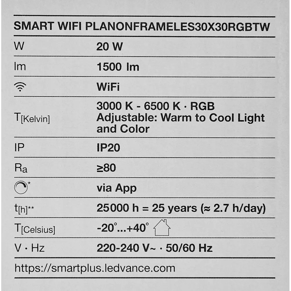 Безрамный накладной светильник WiFi 20 Вт IP20 RGBW, 30X30 мм, 1500 Лм 89139638 STLM-2170226 LEDVANCE  - Вид №17