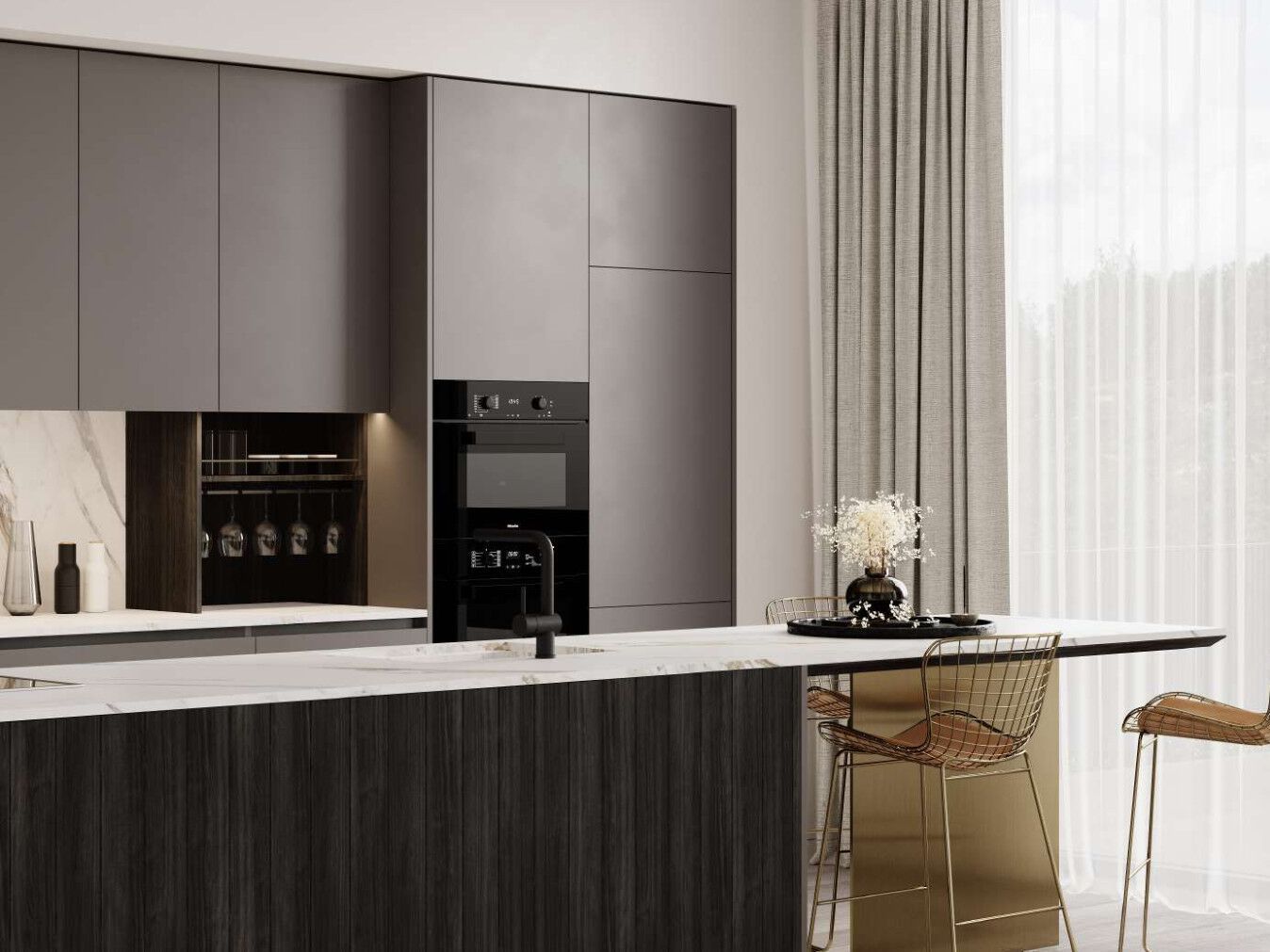 Кухня с островом EUPHORIA Oronero ARCH-00007576 - Вид №2