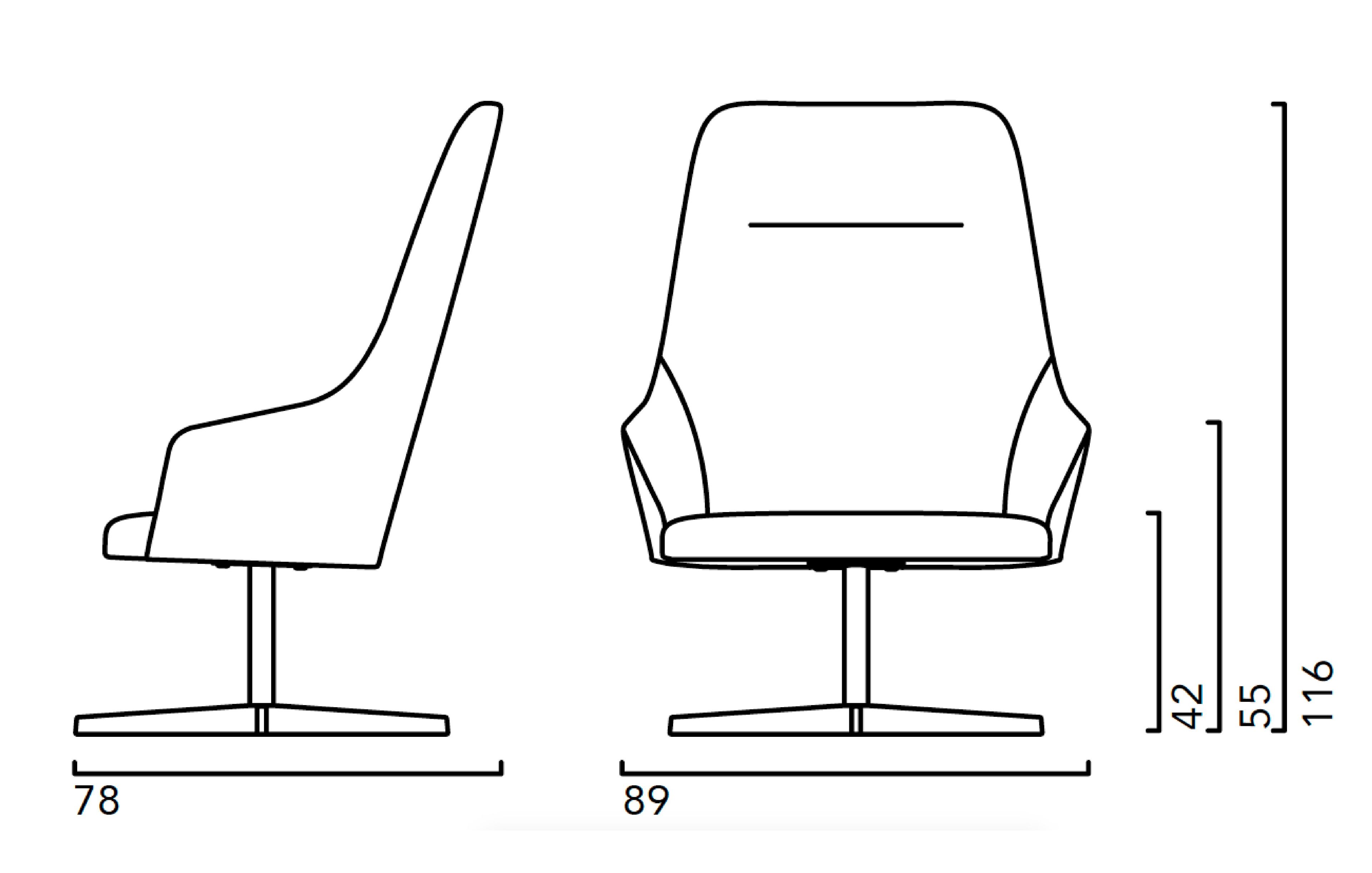Тканевое вращающееся кресло с подлокотниками Crassevig ARCH-00117974 - Вид №2