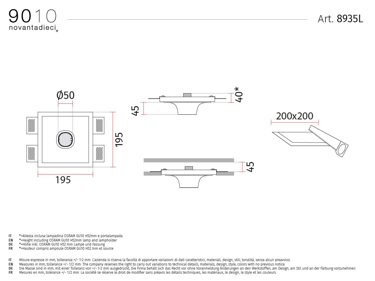 Светодиодный потолочный светильник cristaly® 9010 novantadieci 8935L ARCH-00134764 - Вид №2