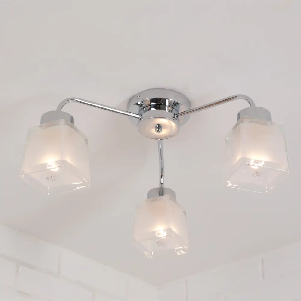 Люстра потолочная «Cerda» 3 лампы 10 м² цвет серебристый SCHAFFNER STLM-2187359 - Вид №2