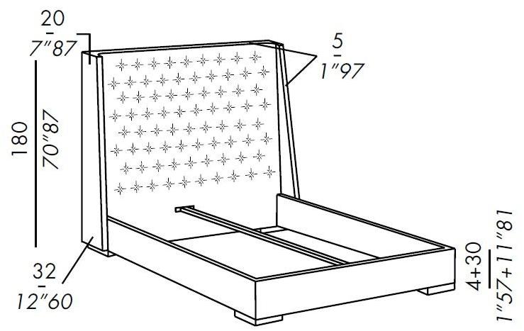 Meridiani Двуспальная кровать из ткани с тафтинговым изголовьем Turman sun-id-1371287 - Вид №4