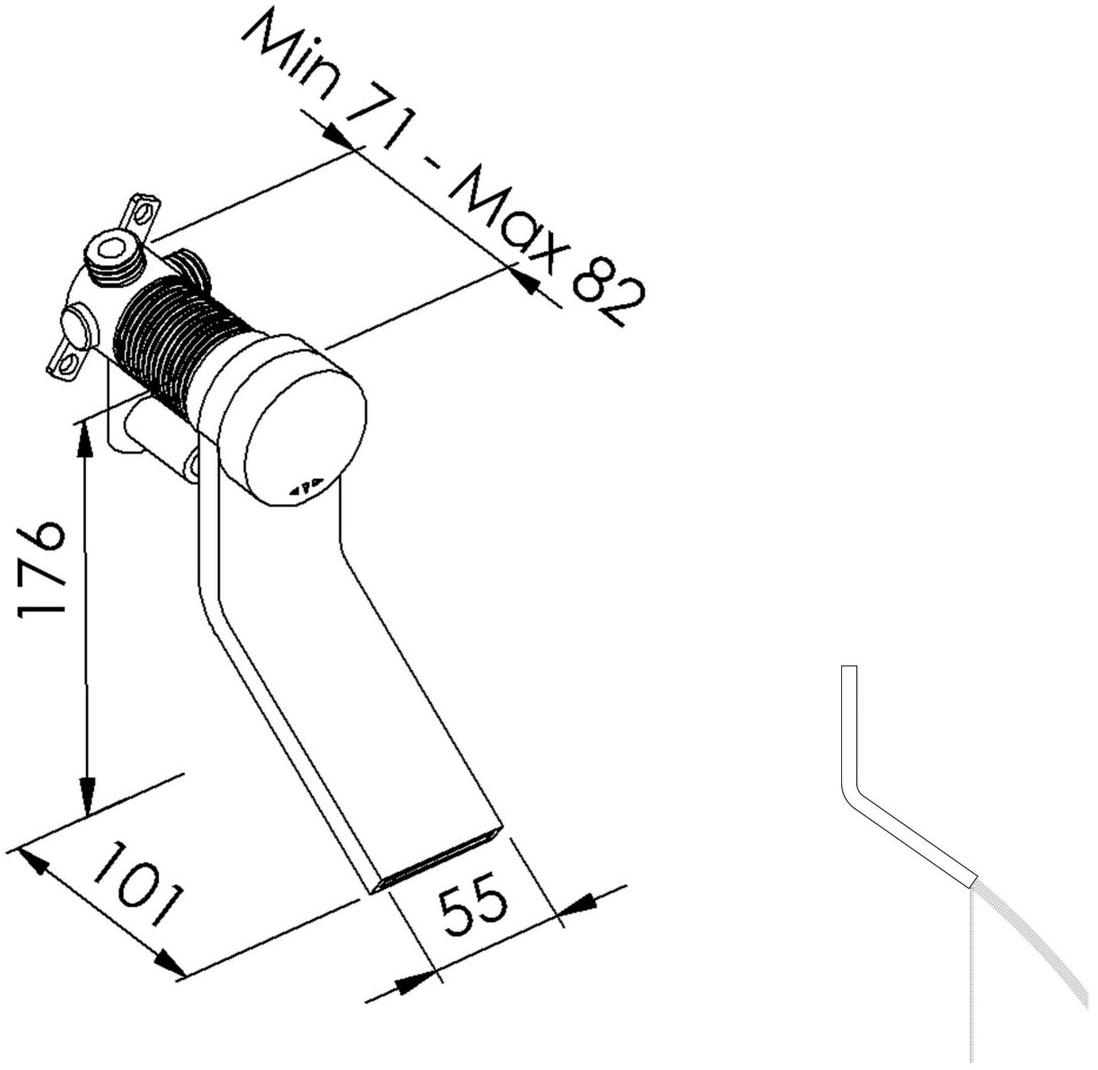 rvb Настенный смеситель для раковины-водопада на одно отверстие Tune 4695.--.51 - Вид №1