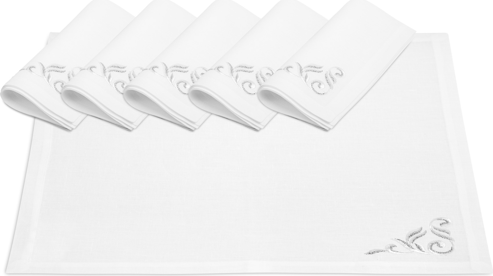 10618377 Weissfee Набор салфеток Weissfee "Монтрё" 45х45см, 6шт (шампань, серебро) Лён 