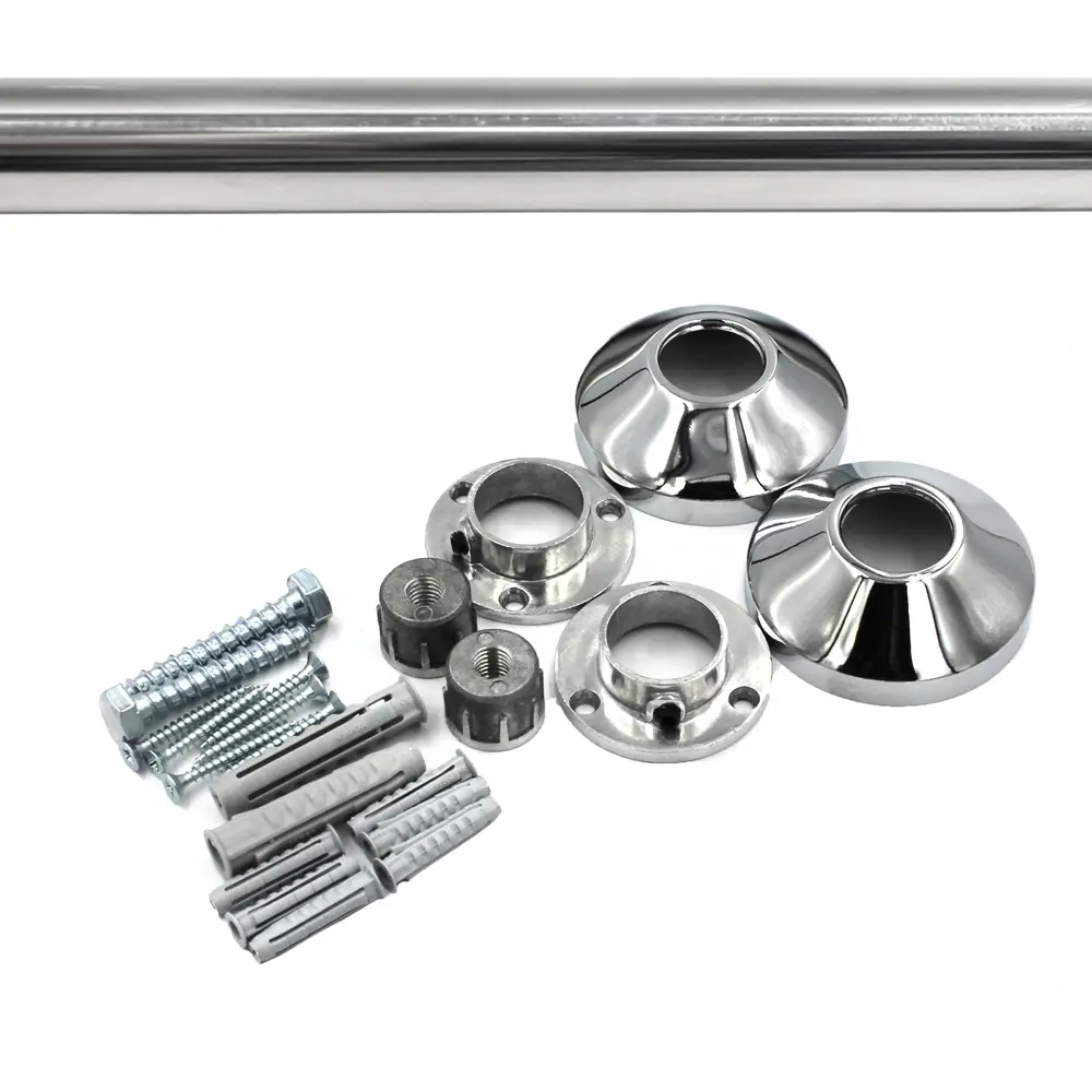 Карниз для ванной Go Go Г-образный 180x80 см нержавеющая сталь цвет хром STLM-2154006 - Вид №2