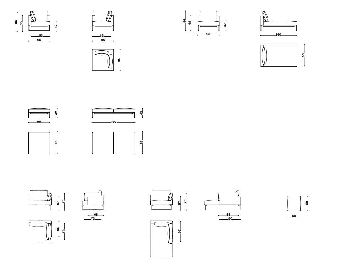 3-местный кожаный съемный диван Désirée divani Arlon ARCH-00078893 - Вид №3