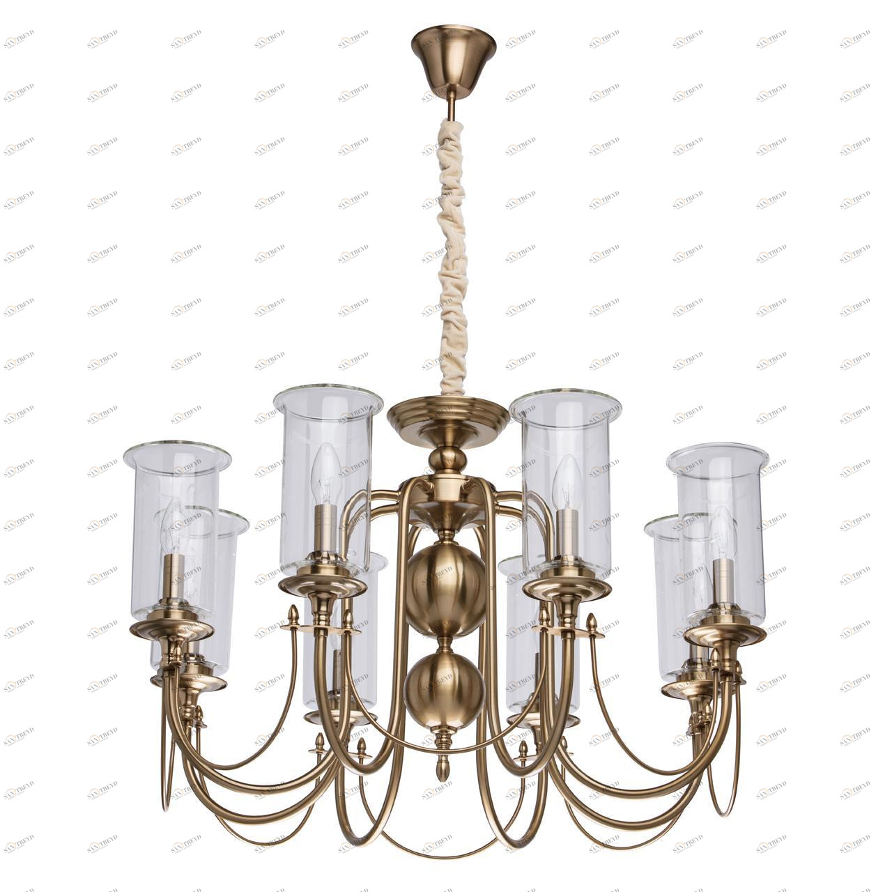 Подвесная люстра MW-Light Аманда 8 481012708 MW-LIGHT ДИЗАЙНЕРСКИЕ, АМАНДА 186705 Латунь 