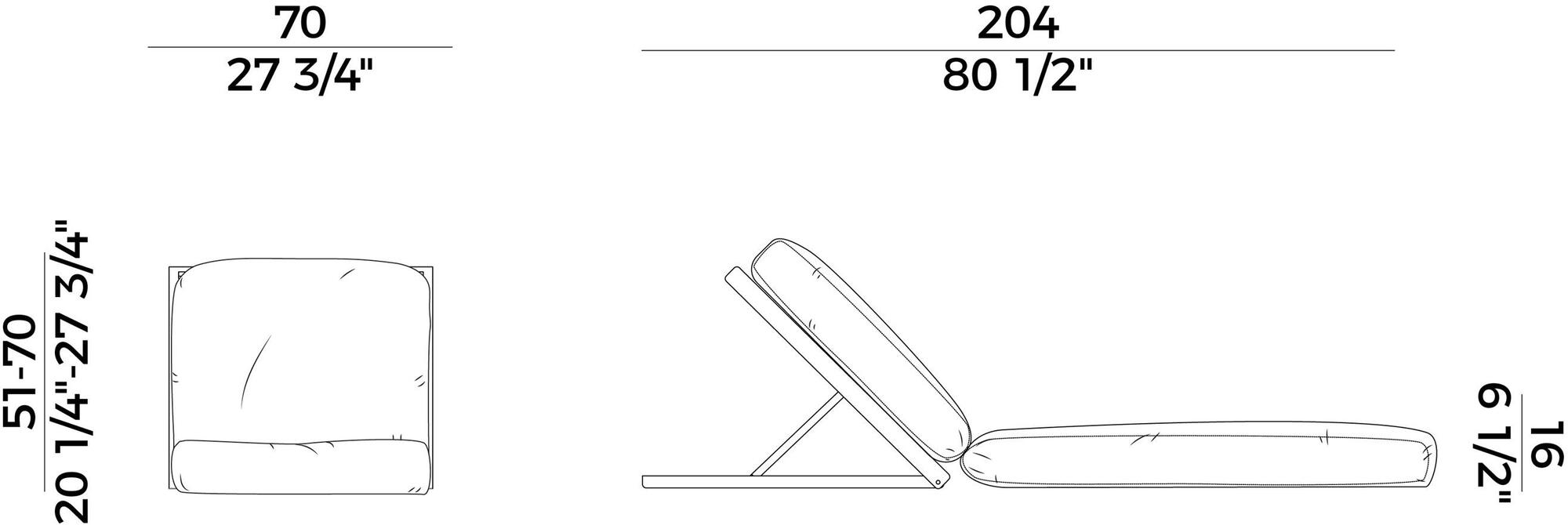Potocco Садовый лежак из ткани Land 896/d-recl - Вид №6