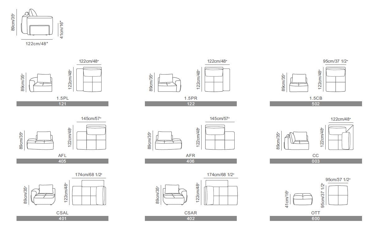 Кожаный модульный диван CAMPO DE' FIORI DUNE ARCH-00146765 - Вид №9