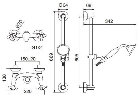 Rubinetterie Treemme Nuova retrò  4167  - Вид №3