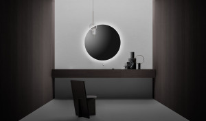 Шкаф для раковины из черного мрамора Marquina со встроенной раковиной