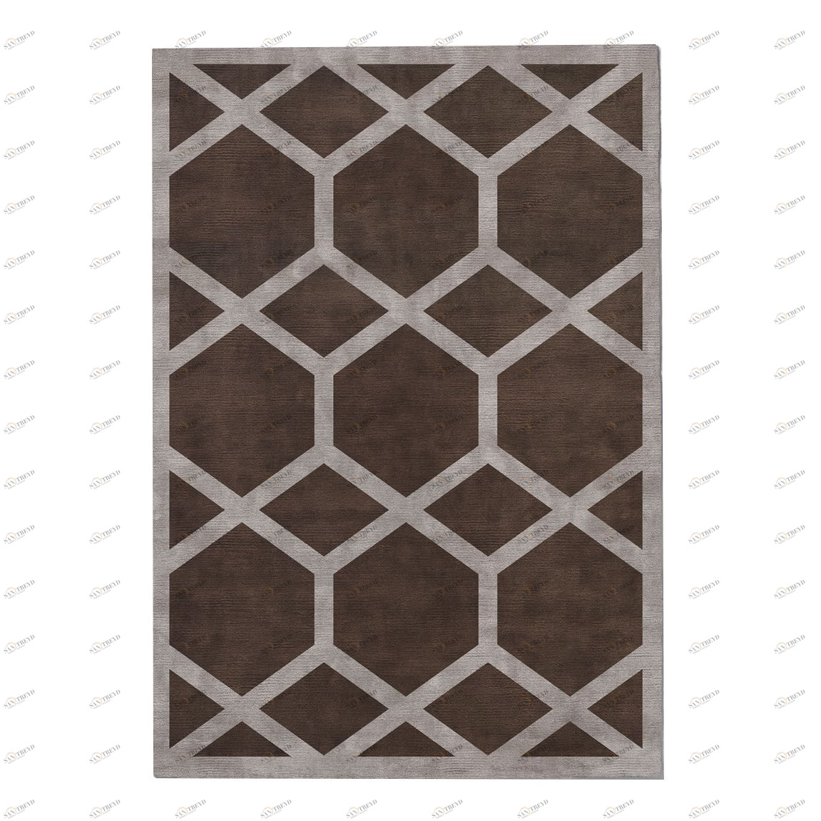 Ковер Ashton Cocoa 120x170 коричневый RUGBERRY ДИЗАЙНЕРСКИЕ, AHSTON 326030 Серый;коричневый 
