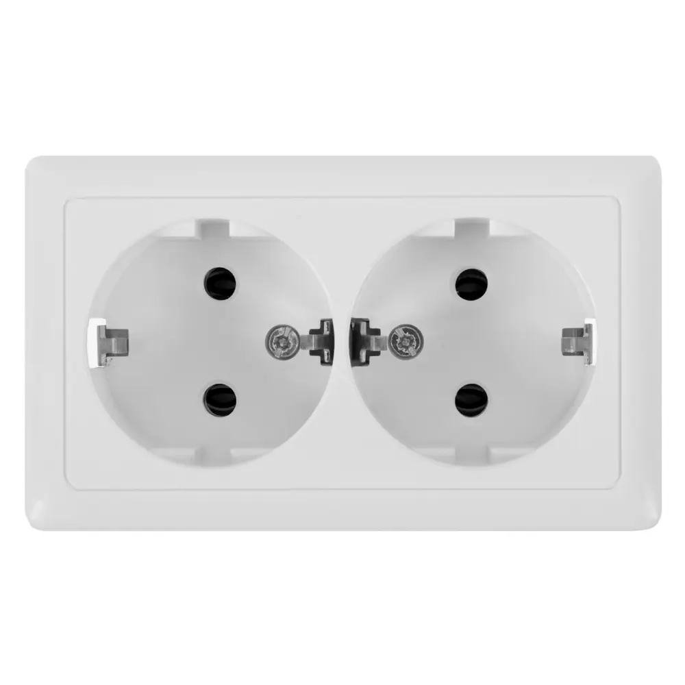 Розетка Хит 2 разъема заземление цвет белый 17949491 STLM-2184178 Schneider Electric - Вид №1