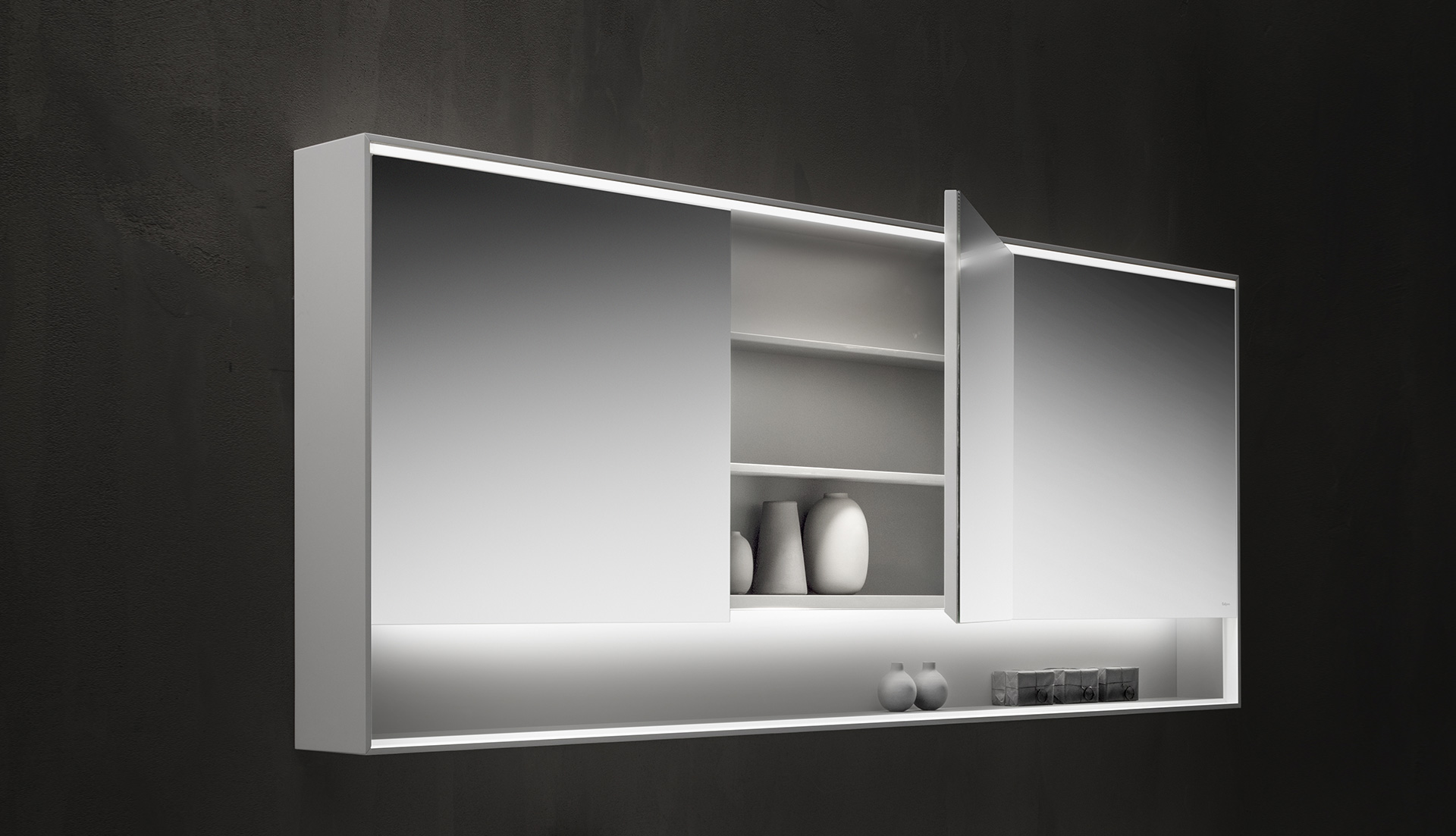 Cabinet mirrors Алюминиевый зеркальный шкаф с фронтальным освещением Falper  - Вид №1