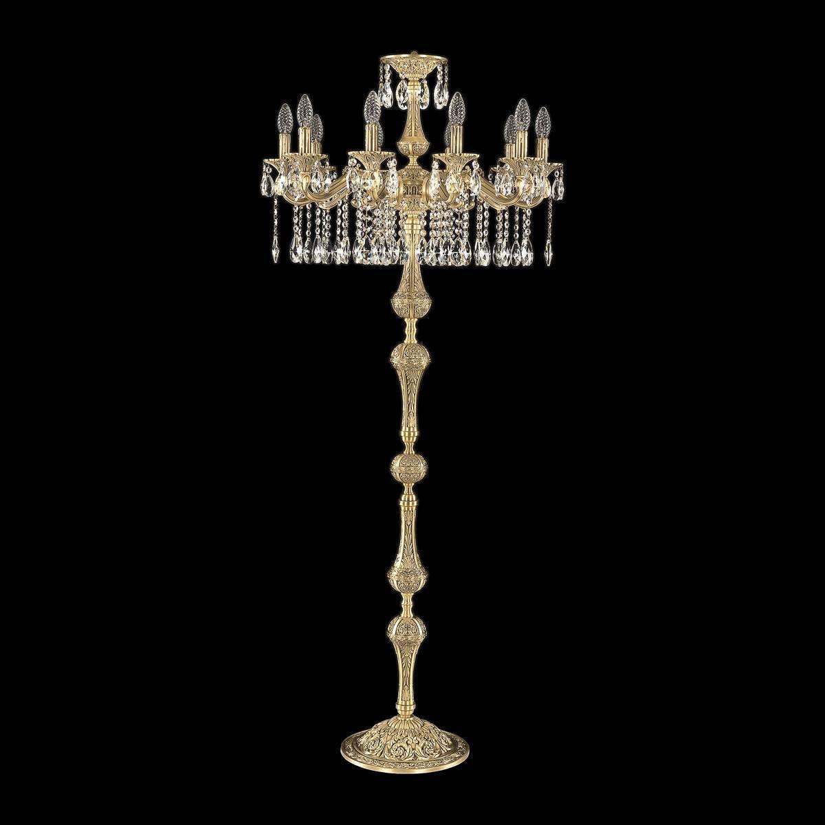 Торшер хрустальный 158х68 см бронзовый Bohemia Ivele 72102T/10/210 A FP BOHEMIA IVELE СВЕЧА 00-3889397 Бронза;прозрачный  - Вид №1