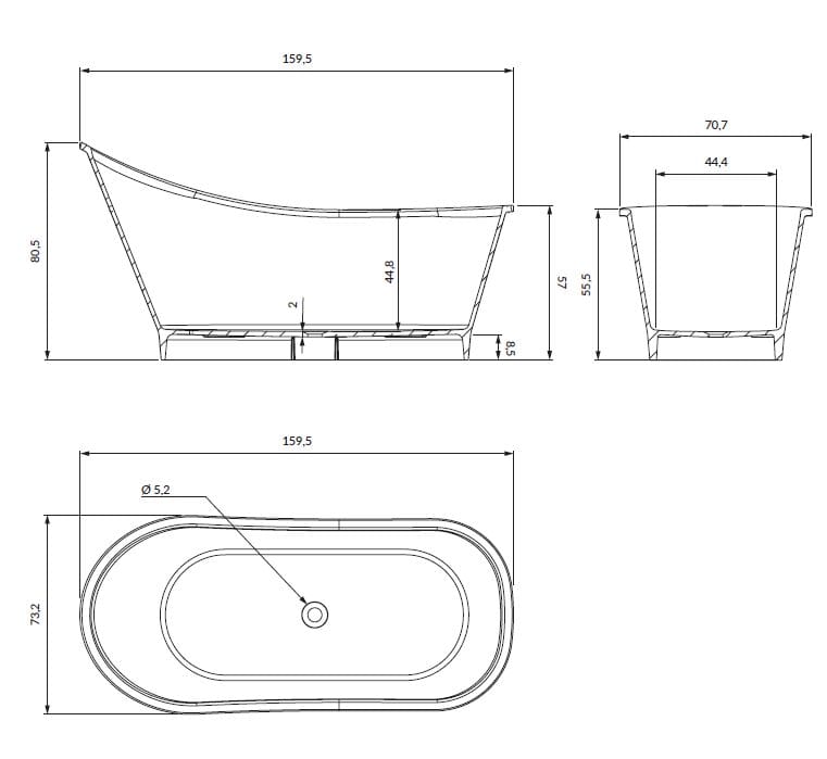 Ванна в центре комнаты из композитного материала OMNIRES Venezia M+ ARCH-00096323 - Вид №3