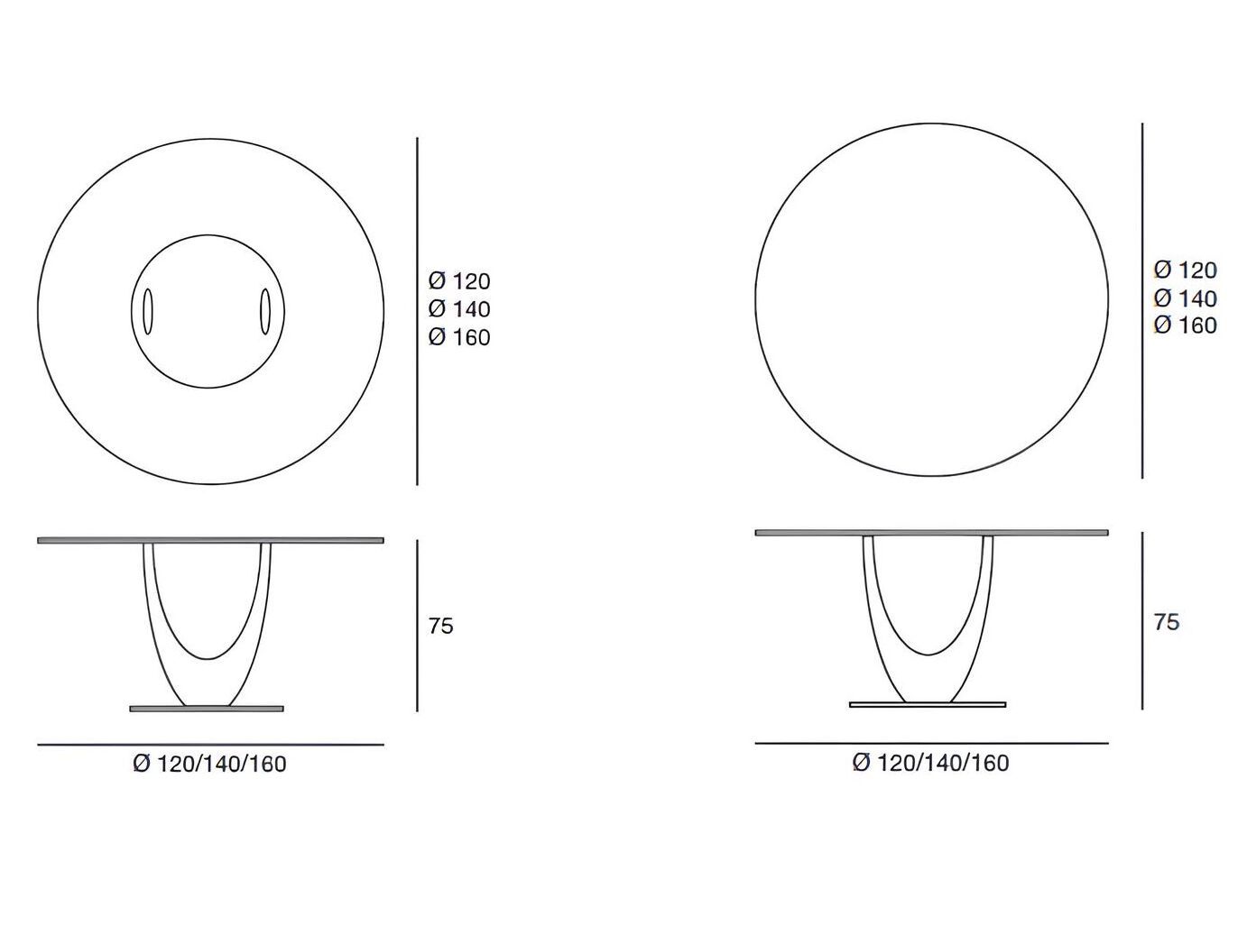 Круглый деревянный и стеклянный обеденный стол Pacini & Cappellini Axis ARCH-00028856 - Вид №4