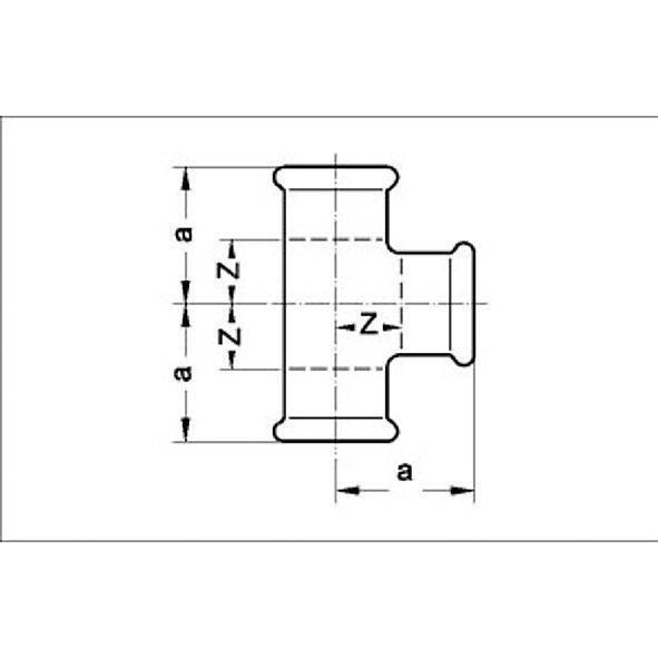110130181518 SANHA 10130 пресс-фитинг газ, медь, тройник ВПр 18x15x18 мм  - Вид №1