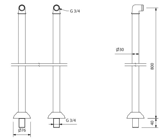 Смеситель для ванны с 2 отверстиями с ручным душем Park Avenue Hopkins ARCH-00123948 - Вид №3
