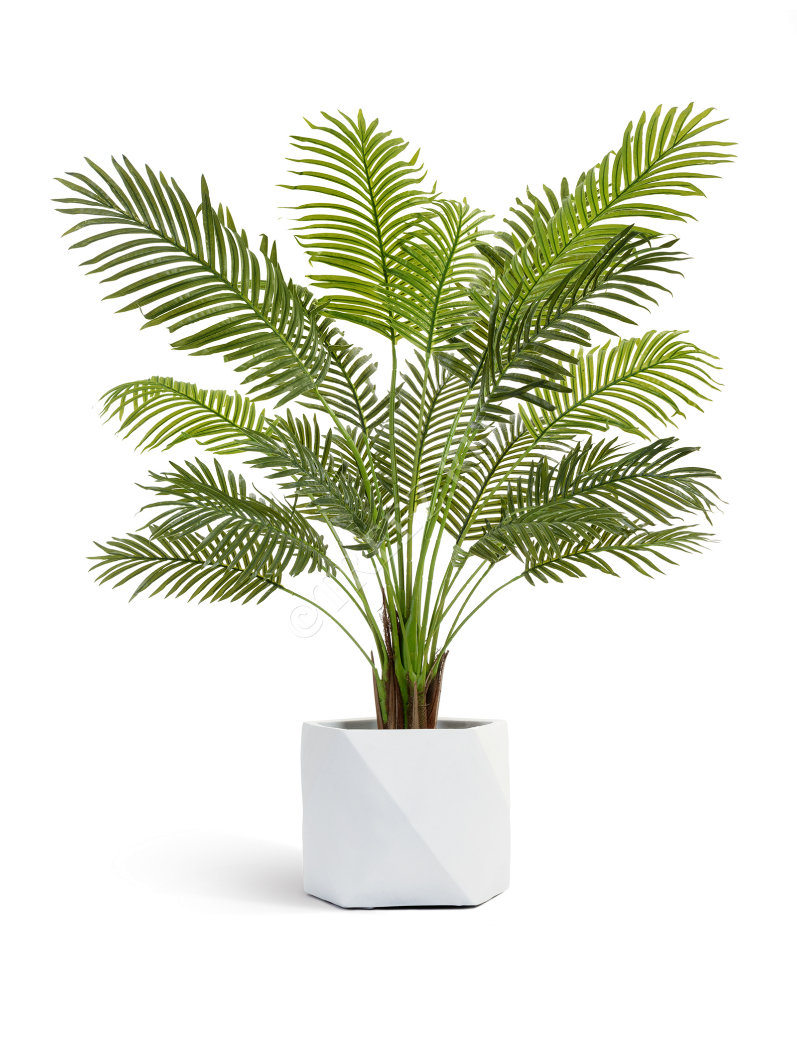 41.1019-0029-WH-55 Кашпо  ERGO - серия Rombo - Многогранник - Белый камень Цветочная коллекция  - Вид №3