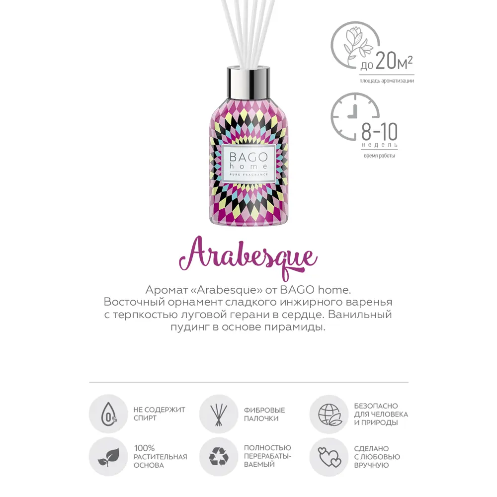 Ароматический диффузор Bago Home Arabesque 90 мл 86731825 STLM-2000944  - Вид №2