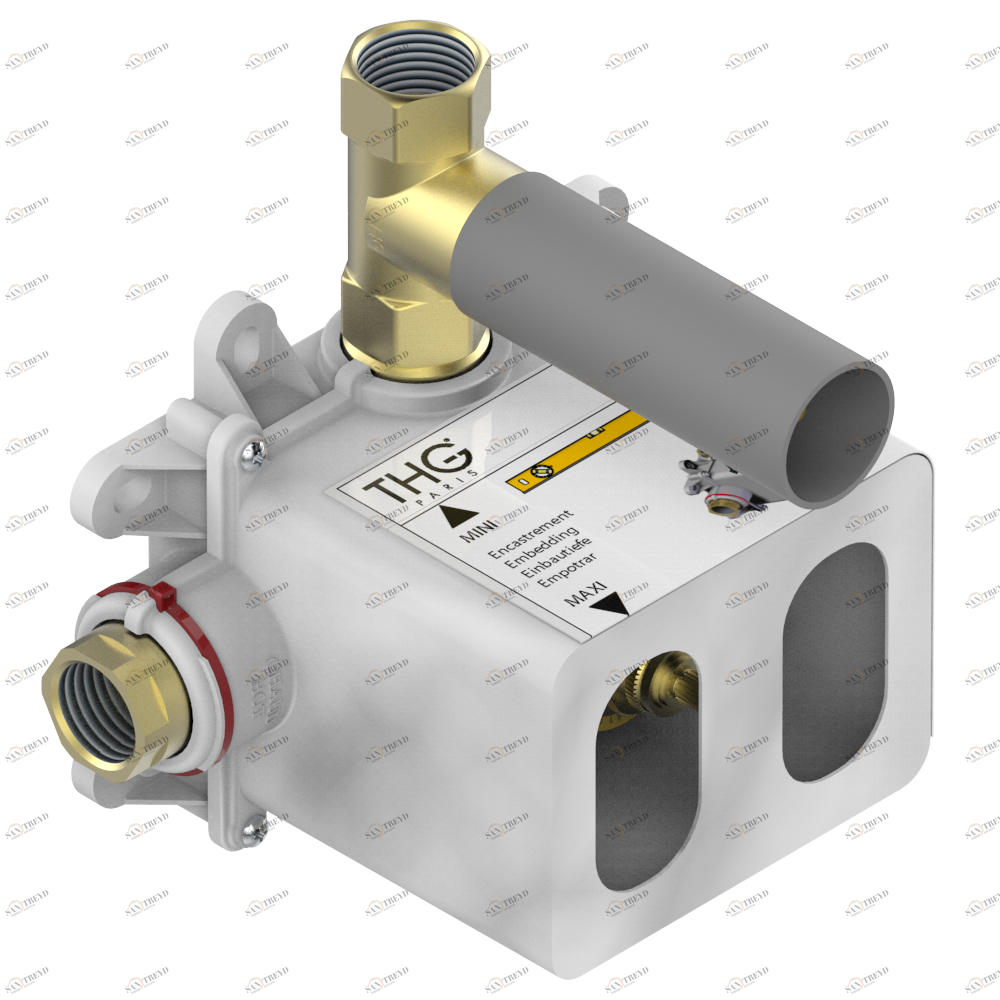 G00-5300AE Термостат THG 3/4" с вентилем, восковым картриджем и коробкой для встраивания, без ручек регулировки Thg-paris прочие артикулы THG Без отделки 