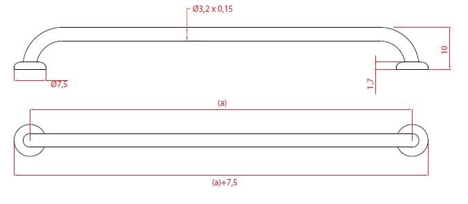 Фиксированная стальная ручка для ванной комнаты Goman Классическая ARCH-00063407 - Вид №18