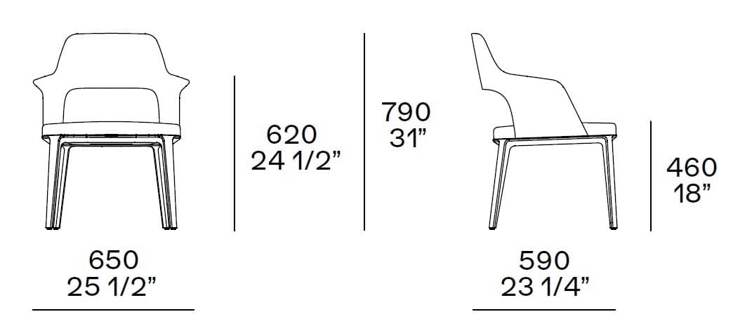 Кожаный мягкий стул с подлокотниками Poliform ARCH-00066170 - Вид №2