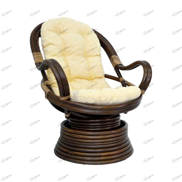 Кресло механическое, ротанг, шенилл коричневое Ellena Matte ЭКО ДИЗАЙН CLASSIC RATTAN 129526 Бежевый;коричневый 