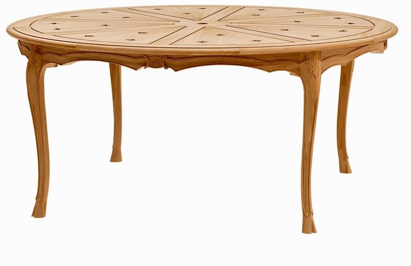 ASTELLO Круглый садовый стол из тика Fleur de lys sun-id-1468575 - Вид №2