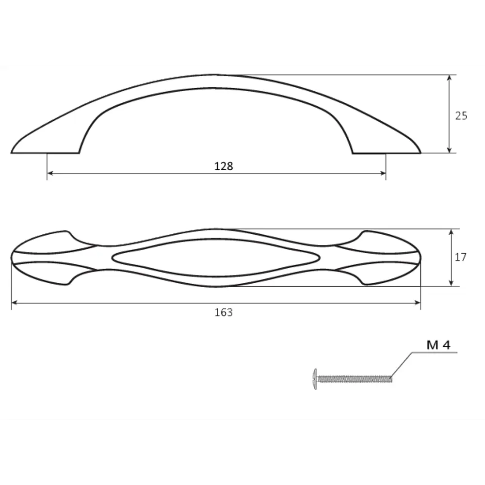 Мебельная ручка-скоба Edson 1900 матовый черный 128 мм 88110526 STLM-2076257  - Вид №3