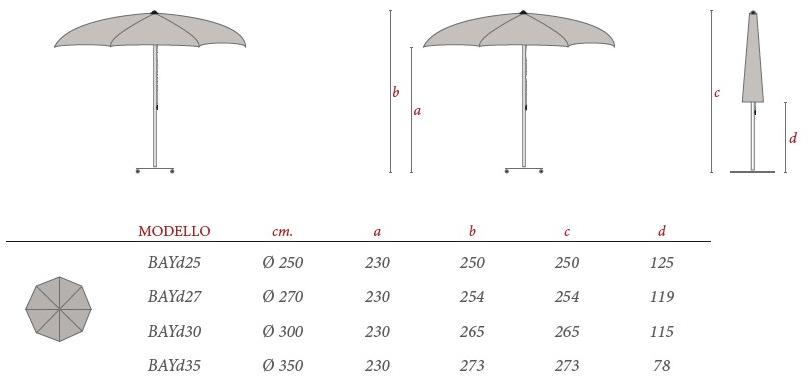 Ombrellificio Poggesi Круглый алюминиевый зонт sun-id-1499280 - Вид №3