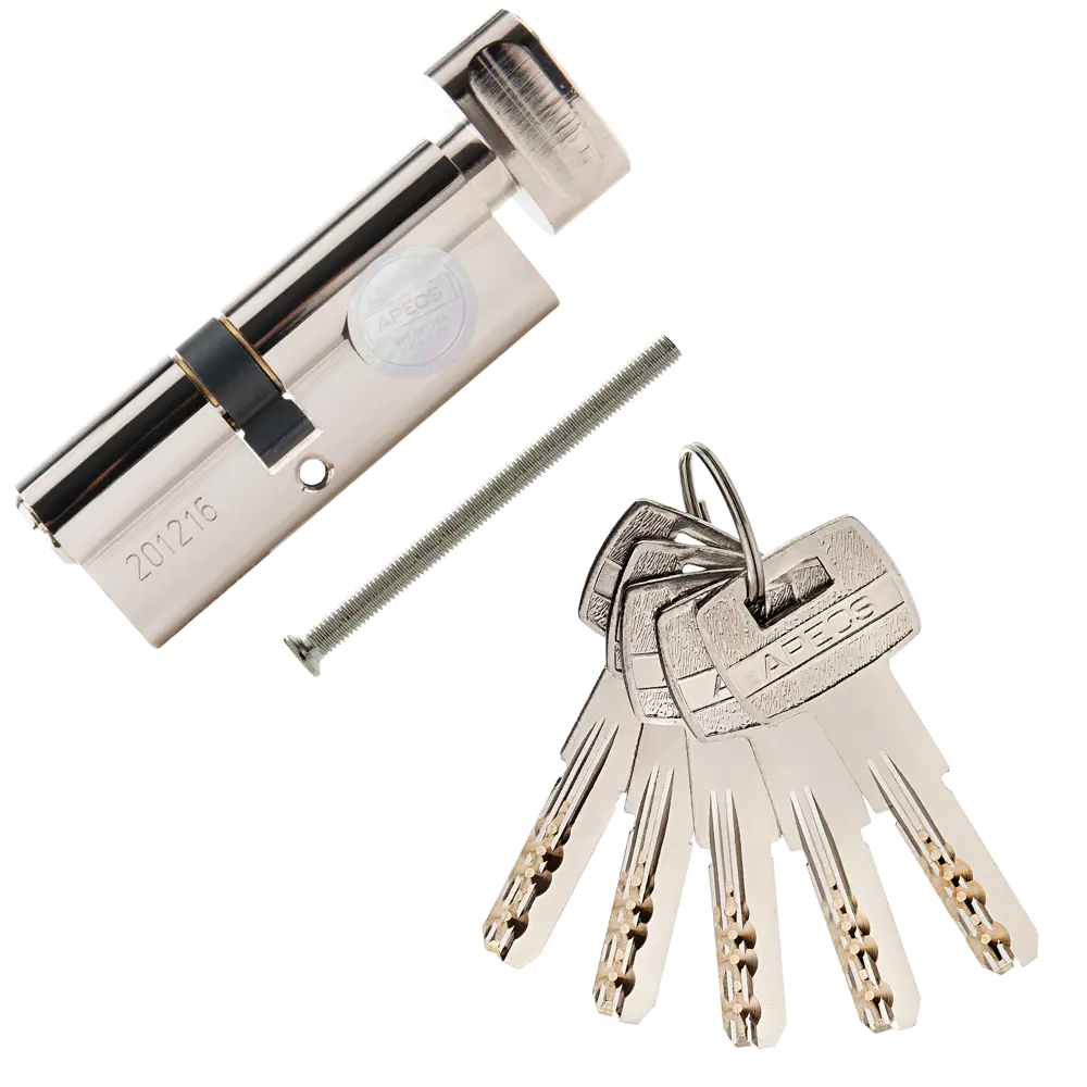 Цилиндровый механизм APECS Pro LM-80 с защитой от взлома, ключ-вертушка 84168046 SM STLM-0046661 - Вид №1