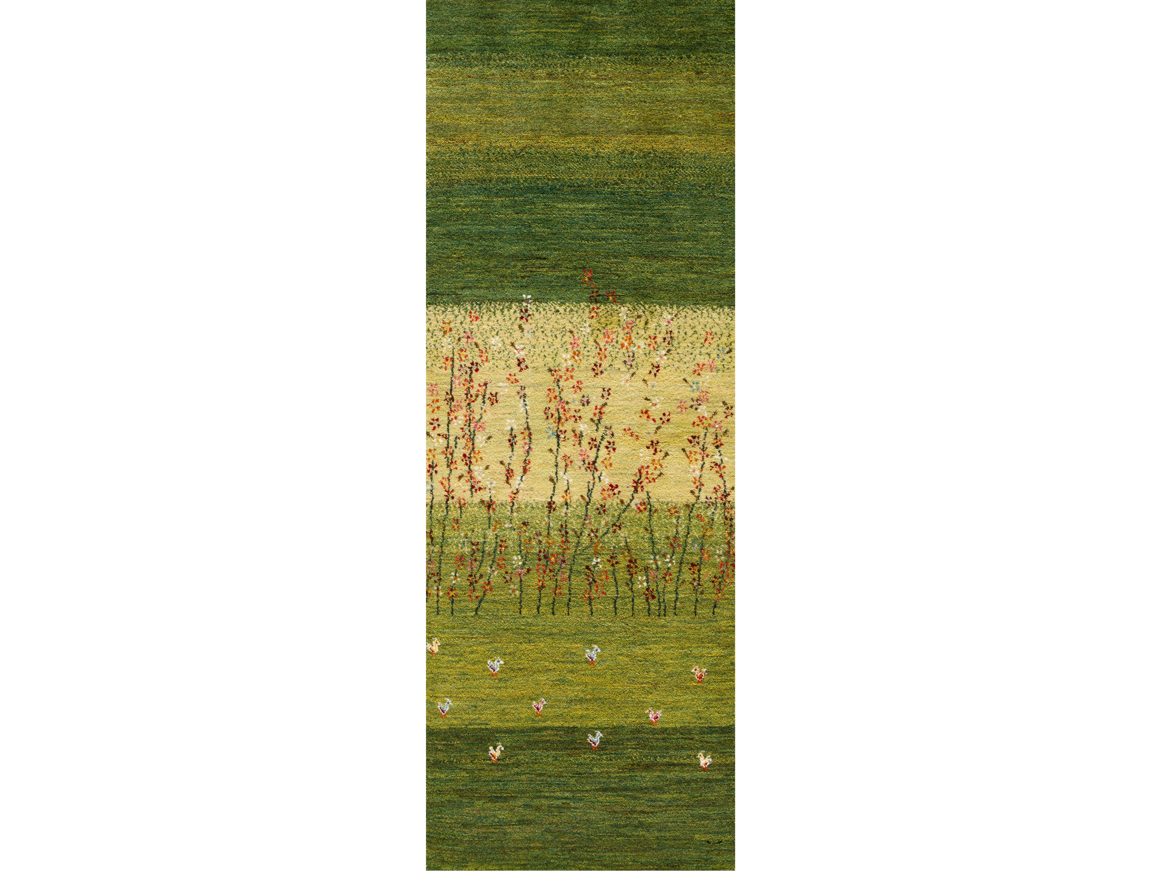 Изготовленный на заказ шерстяной прямоугольный цветочный ковер Zollanvari Gabbehs Flora &amp ARCH-00151919 - Вид №1