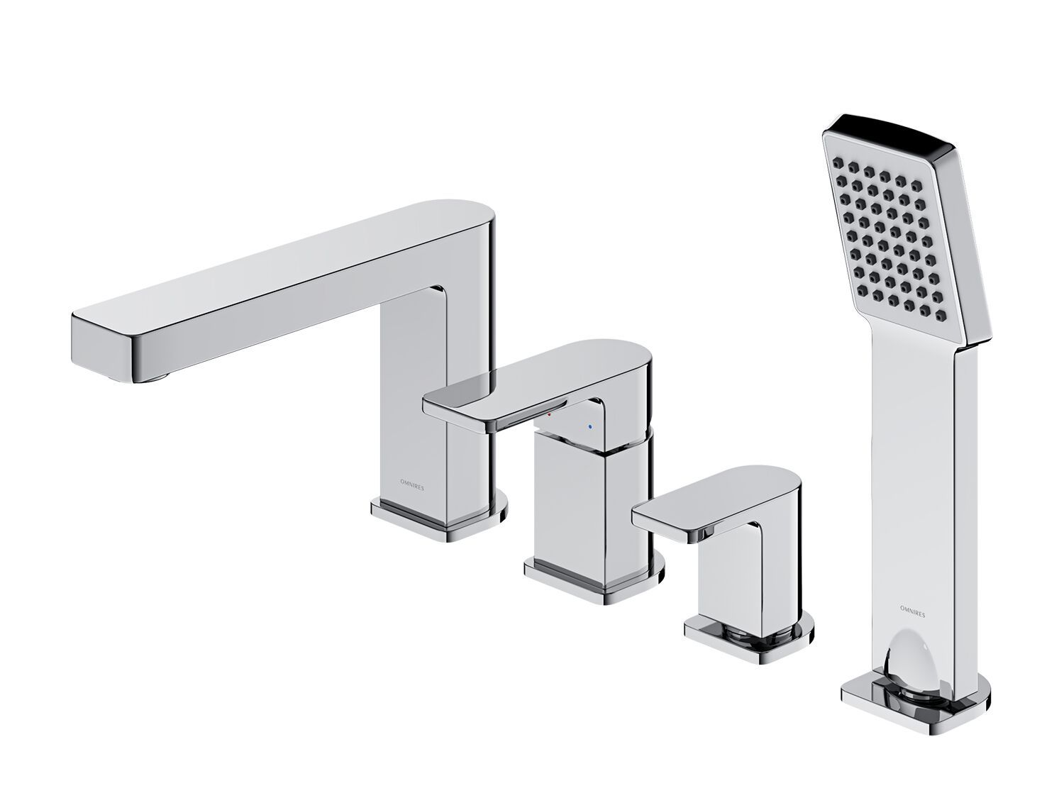 Смеситель для ванны с 4 отверстиями и ручным душем OMNIRES Baretti ARCH-00012997