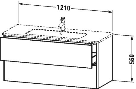 XS417409494 Тумбочка подвесная XSquare #XS4174 1210 x 478 мм Баклажан шелковисто-матовый лак Duravit - Вид №1