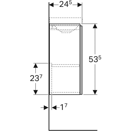 500.607.16.1 Шкафчик для раковины Geberit Acanto, с одной дверью и сифоном Geberit  - Вид №17