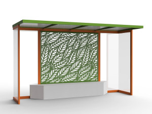 Стальной и стеклянный навес для автобусной остановки