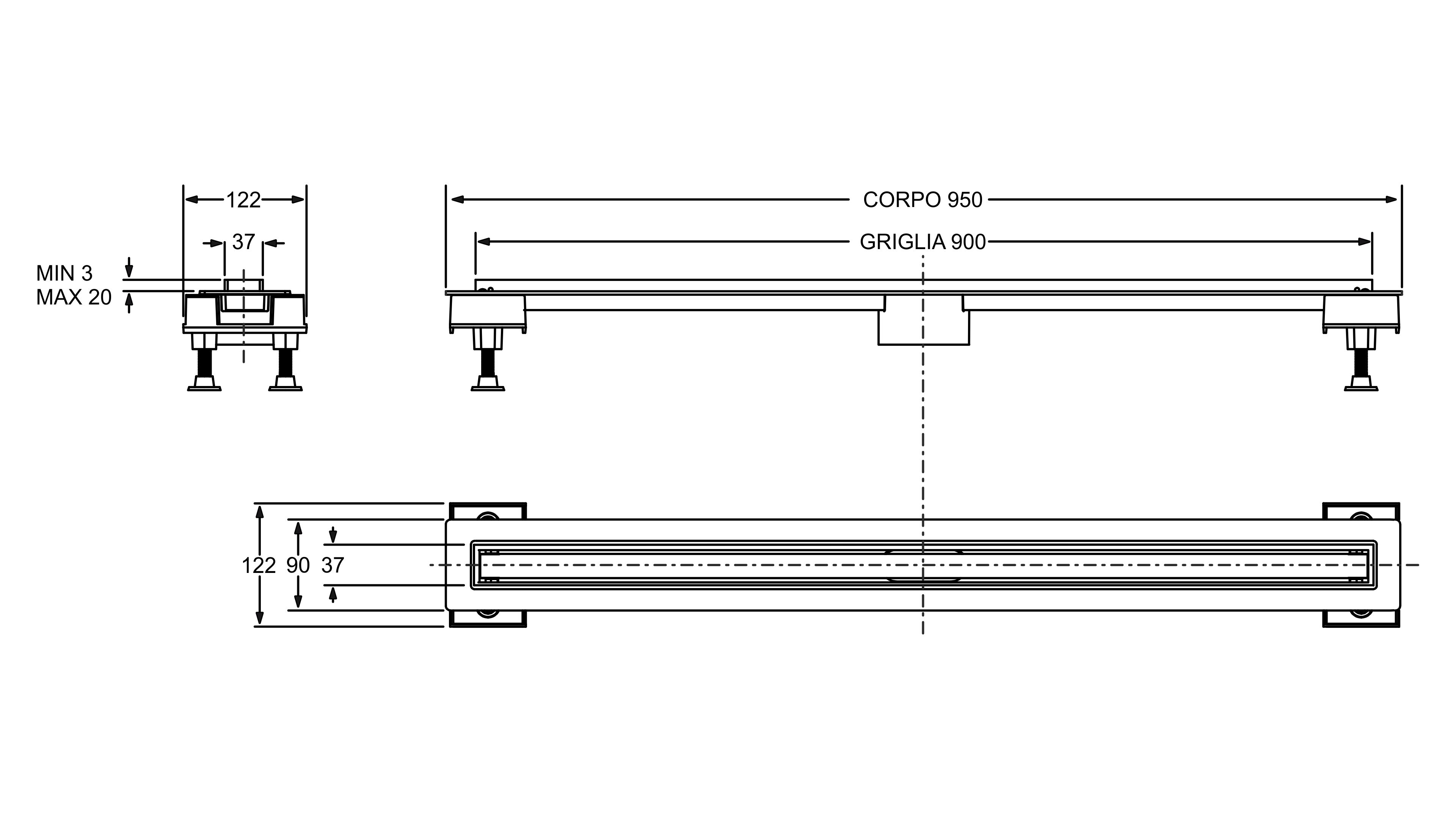 Слив для душа из нержавеющей стали Bonomini Canalissima ARCH-00148213 - Вид №1
