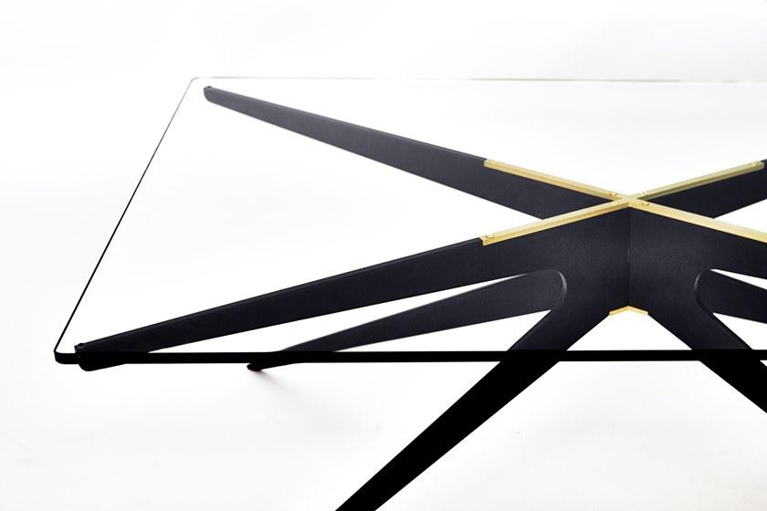 GABRIEL SCOTT Прямоугольный журнальный столик из стали и стекла для гостиной Dean sun-id-1396351 - Вид №3