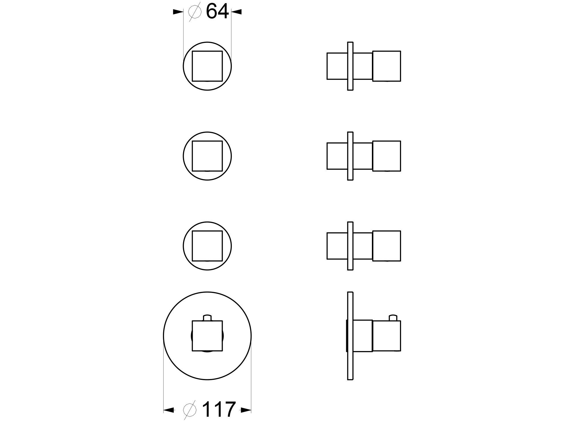 Термостатический однорычажный смеситель для душа GUGLIELMI RUBINETTERIE G&amp ARCH-00085054 - Вид №2