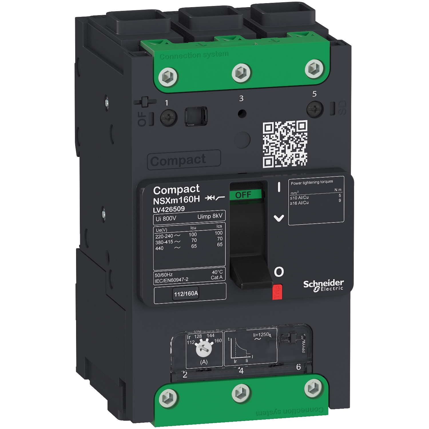 LV426509 Силовой автомат NSXm, 70кА, 3P, 160А Schneider Electric Compact 
