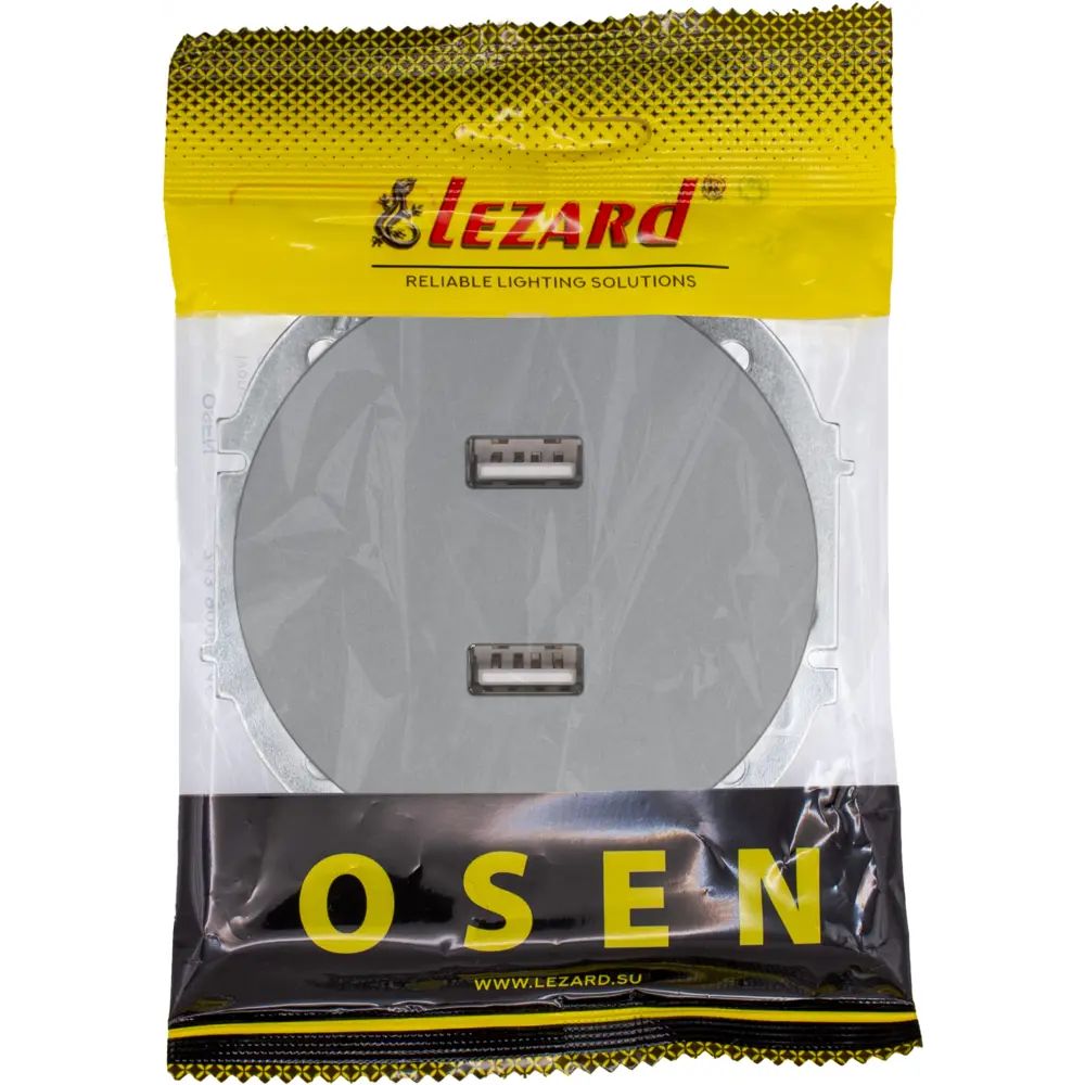 Розетка двойная USB встраиваемая Osen цвет серый 89424792 STLM-2137299 LEZARD - Вид №7