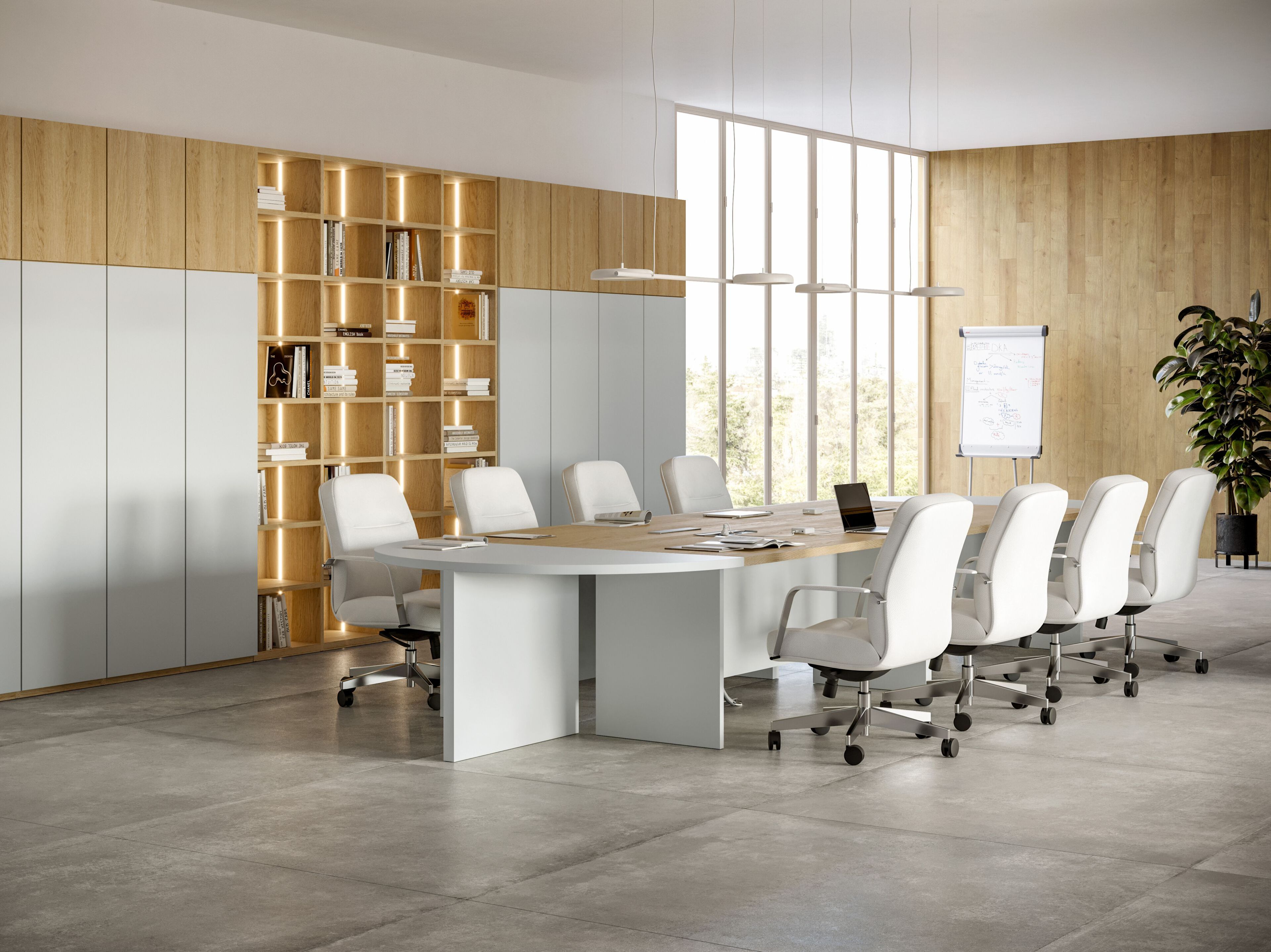 Овальный стол для совещаний с системой люверсов Giessegi OfficeTime ARCH-00053513 - Вид №1