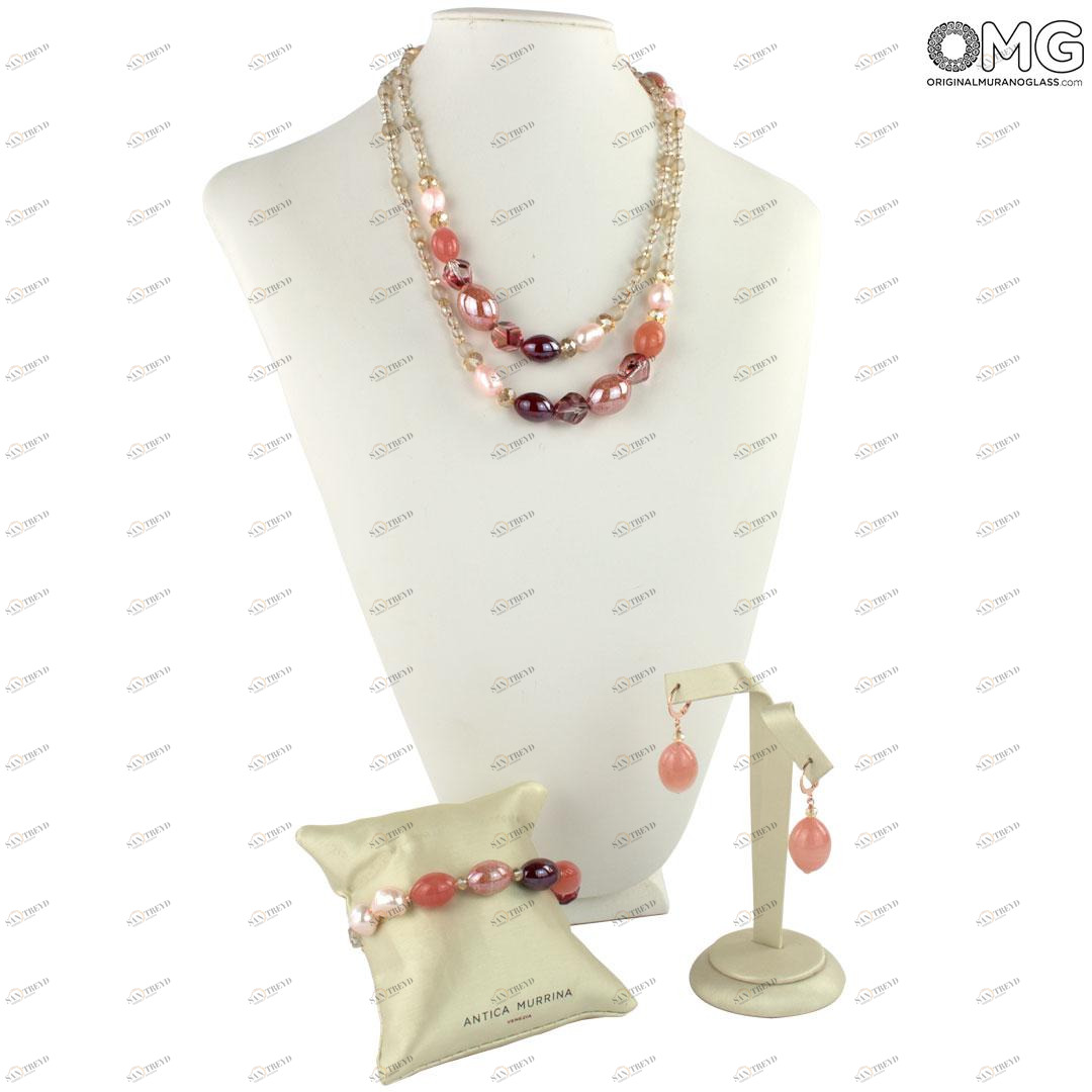 3962 ORIGINALMURANOGLASS Набор украшений Лепестки - Коллекция Antica Murrina - муранское стекло OMG  см 