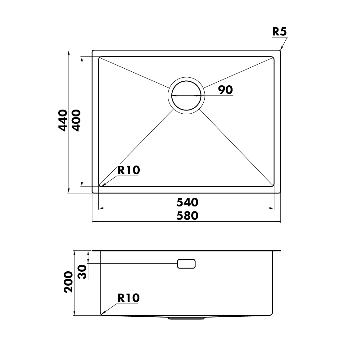 Кухонные мойки Eco Marino SME-580.A SEAMAN  - Вид №5