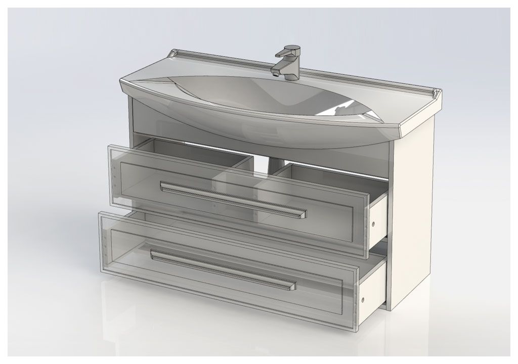 Тумба с раковиной Aquanet Остин 105 дуб сонома/белый 0020173200175449 - Вид №4